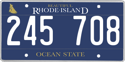 RI license plate 245708