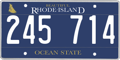RI license plate 245714