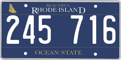 RI license plate 245716