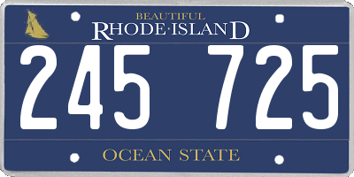 RI license plate 245725