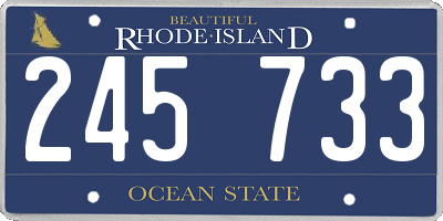 RI license plate 245733