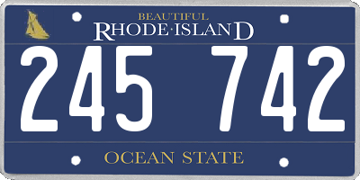 RI license plate 245742