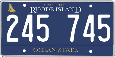 RI license plate 245745