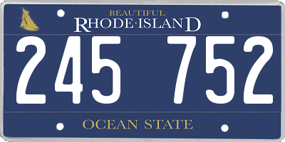 RI license plate 245752
