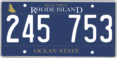 RI license plate 245753