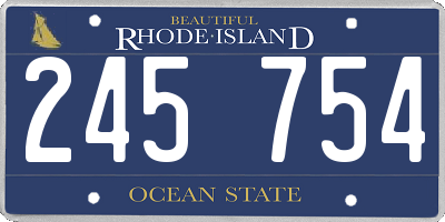 RI license plate 245754