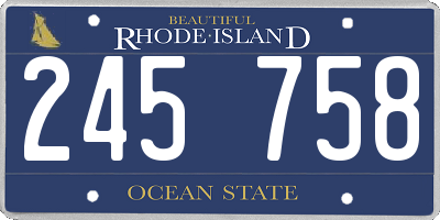 RI license plate 245758