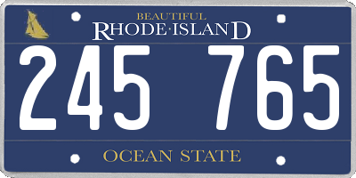 RI license plate 245765