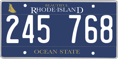 RI license plate 245768