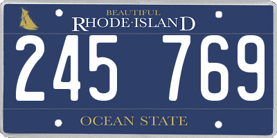 RI license plate 245769