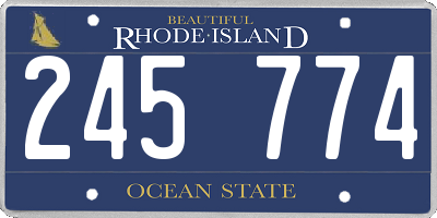 RI license plate 245774