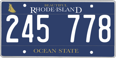 RI license plate 245778