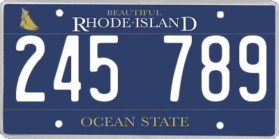 RI license plate 245789