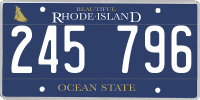 RI license plate 245796