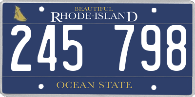 RI license plate 245798