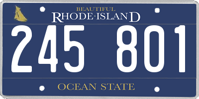 RI license plate 245801