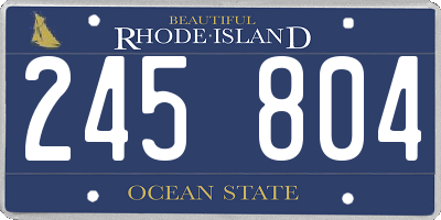 RI license plate 245804