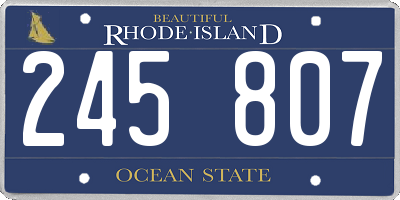 RI license plate 245807
