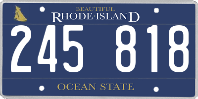 RI license plate 245818