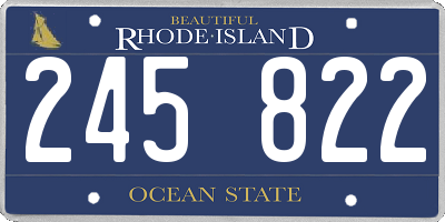 RI license plate 245822