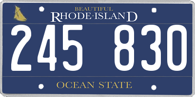 RI license plate 245830
