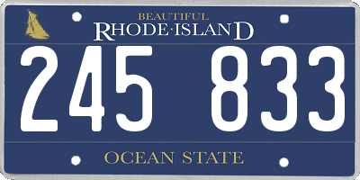 RI license plate 245833