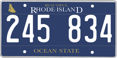 RI license plate 245834