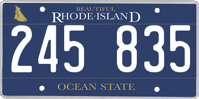 RI license plate 245835