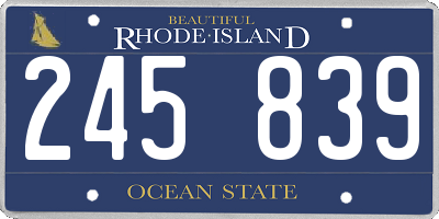 RI license plate 245839