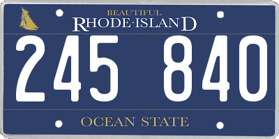 RI license plate 245840