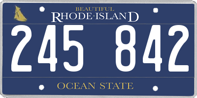 RI license plate 245842