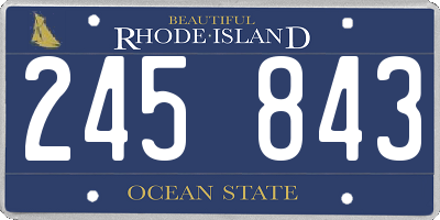 RI license plate 245843