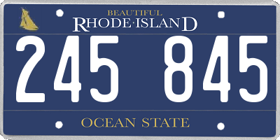 RI license plate 245845