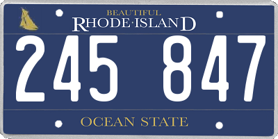 RI license plate 245847