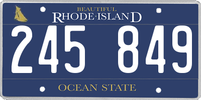 RI license plate 245849