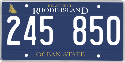 RI license plate 245850