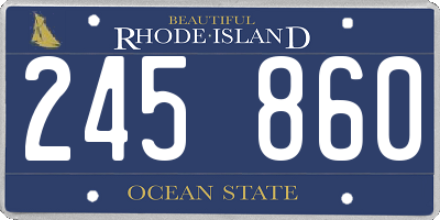RI license plate 245860