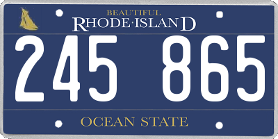 RI license plate 245865