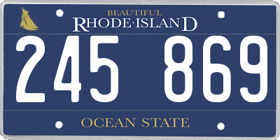 RI license plate 245869