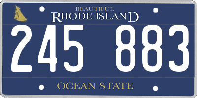 RI license plate 245883