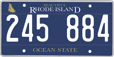 RI license plate 245884