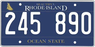 RI license plate 245890