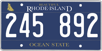 RI license plate 245892