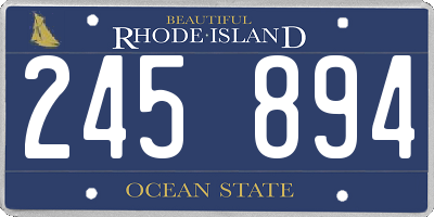RI license plate 245894