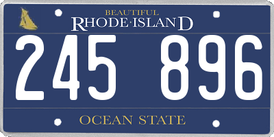 RI license plate 245896
