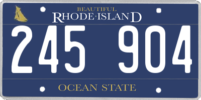 RI license plate 245904