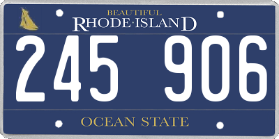 RI license plate 245906