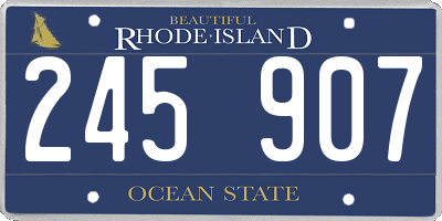 RI license plate 245907