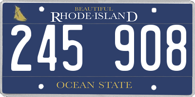RI license plate 245908
