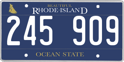 RI license plate 245909